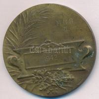 1942. "MNB II." Br díjérem. SZIGN.: Huguenin (50mm) T:2 apró ph