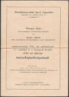 1948 2 db meghívó teniszbajnokságra