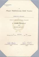 1965. "Munka Érdemrend" ezüst fokoztának adományozói okirata + 1970. "Munka Érdemrend...