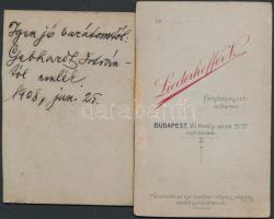 cca 1900 2 db kemény hátú fotó, 'a borozók'(,a hátoldalán ajándékozási sorokkal és dátumoz...