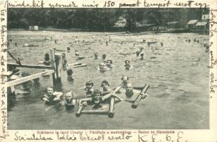 Szováta-fürdő, Medve-tó, fürdőzés, kiadja Borbély Gyula / Lacul Ursului / lake, bathing