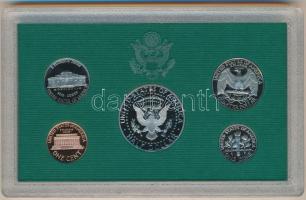 Amerikai Egyesült Államok 1996. 1c-1/2D (5xklf) forgalmi sor, műanyag tokban, tanúsítvánnyal, karton...