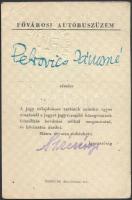 1955 Fővárosi Autóbuszüzem Utazási Igazolvány (FA Ü), 9x6 cm