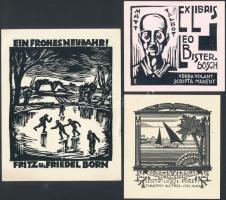 3 db ex libris (Bruno Bramanti, R. Koch) / 3 mixed bookplates