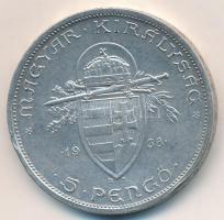 1938. 5P Ag "Szent István" T:2 ph. 
Adamo P8.1