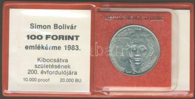 1983. 100Ft "Simon Bolivár" T:BU Eredeti tokban, tanúsítvánnyal!