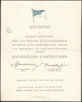 1941 Meghívó a Baross Szövetség közgyűlésének záróülésére