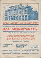 cca 1930-1940 Az Ipari Árumintaház kétoldalas reklámlapja