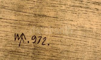 WF jelzéssel: Vitorlások. Rézkarc, papír, foltos, 20×27 cm