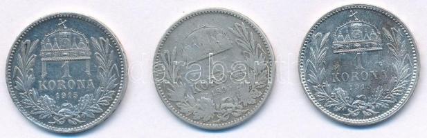 1895KB 1K Ag + 1915KB 1K Ag "Ferenc József" (2x) T:2,2-,3