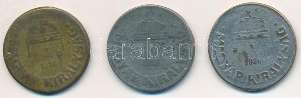 1926. 50f Cu-Ni + 50f 2db hamis réz példány T:2-,3