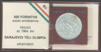 1984. 500Ft Ag "Téli olimpia-Sarajevo" T:BU Eredeti tokban, tanúsítvánnyal!