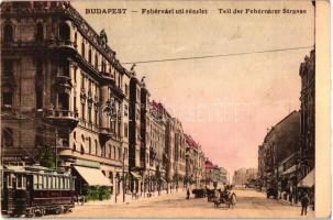 Budapest XI. Fehérvári út, vendéglő, villamos, kiadja Fellner Mór (fa)