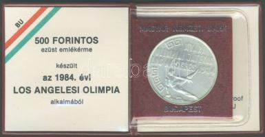 1984. 500Ft Ag "Los Angeles-i Nyári Olimpia" T:BU Csak 8000db! Eredeti tokban, tanúsítvánnyal!