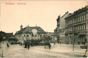 Budapest II. Széna tér, gyógyszertár, villamos