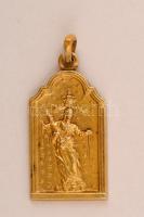 Aranyozott ezüst (Ag) Szűz Mária medál, jelzett (925), netto: 3,5 g