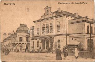 Chernivtsi, Czernowitz; Musikverein mit Rudolfs-Platz / music hall TP 84