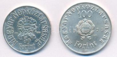 1973. 50Ft Ag + 100Ft Ag "Petőfi" pár T:BU