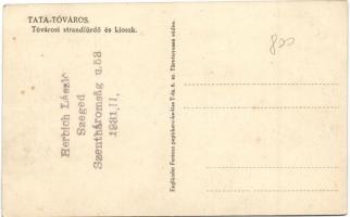 Tata-Tóváros, Tóvárosi strandfürdő és kioszk, hátoldalon Herbich László pecséttel