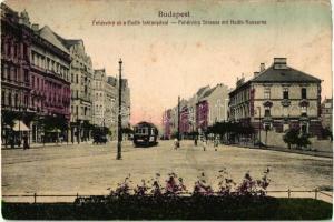 Budapest XI. Fehérvári út, Hadik laktanya, villamos, Taussig (fl)