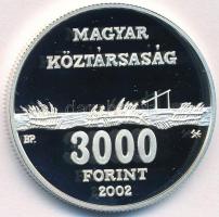 2002. 3000Ft Ag "Hortobágyi Nemzeti Park" dísztokban, tanúsítvánnyal T:PP