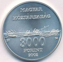 2002. 3000Ft Ag "Hortobágyi Nemzeti Park" dísztokban, tanúsítvánnyal T:BU