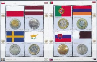 Flags and coins minisheet, A tagállamok zászlói és érméi kisív