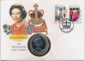 Man-sziget 1989. 1C Cu-Ni II. Erzsébet. bélyeges borítékon T:BU Isle of Man 1989. 1 Crown Cu-Ni Elizabeth II in stamped envelope C:BU