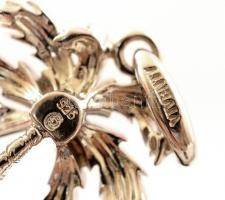 Ezüst (Ag.) pálma függő, szintetikus kövekkel, jelzett, h:4,5 cm, nettó: 7 g