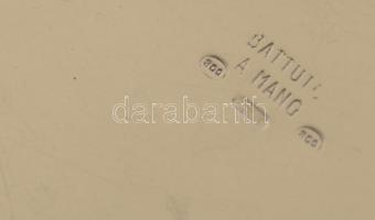 Ezüst (Ag.) fedeles-füles dzsemtartó, jelzett, m:9 cm, nettó:234 g