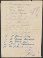 1945 Szórólap a Szociáldemokrata Párt megemlékező ünnepségéről, hátoldalán feljegyzésekkel