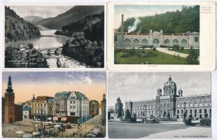 13 db RÉGI főként osztrák városképes lap / 13 pre-1945 mostly Austrian town-view postcards