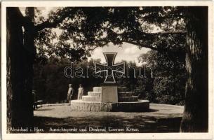 Alexisbad im Harz; Aussichtspunkt und Denkmal Eisernes Kreuz / Iron Cross statue