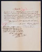 1884 Hordár magyar nyelvű elismervénye a szabadságharc szoborbizottságával kapcsolatos csomagok átvételéről