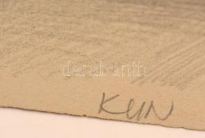 Kun jelzéssel: Vázlatok (4 db). Ceruza, papír, 16×24-29×41cm