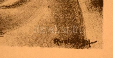 Ruzicskay György (1896-1993): Örvények között. Algrafia, papír, jelzett az algrafián, 24×18 cm