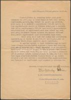 1942 Rendőrfőtörzsőrmester levele ingatlanának bérlői részére a bérleti szerződés megszűnéséről és annak körülményeiről