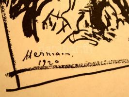 Hermann Lipót (1884-1972): Erdő mélyén, papír, ofszet, jelzett a nyomaton, 28.5x23.5 cm