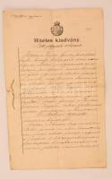 1893 Közjegyzői okirat hiteles másolata, töredékes rányomott közjegyzői viaszpecséttel