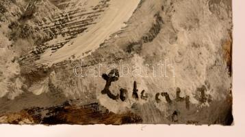 Lehoczky József (1957-): Lovak. Olaj, karton, jelzett, 37×29 cm