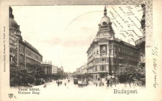 Budapest V. Váci körút, villamos, Schwarcz Jakab kiadása  (EK)