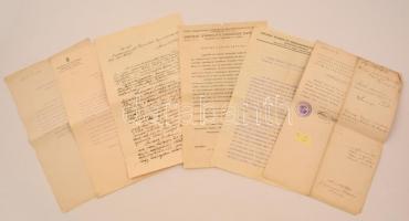 cca 1910-1930 a Vakokat Gyámolító Országos Egyesület 6 db hivatalos levele különféle ügyekben, fejléces papíron