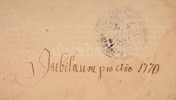 1769 Bányai László (?-?) apostoli protonotárius, esztergomi kanonok Nagyszombatban nyomtatott hirdet...