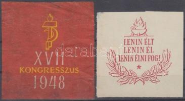 1948 Párt kongresszus és Lenin élt... levélzárók
