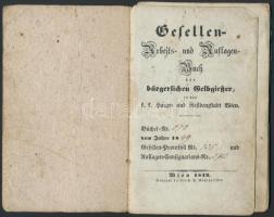 1849 Egy bécsi sárga rézöntő tagsági- és munkakönyve / Gesellen-Arbeits- und Auflagenbuch der bürger...