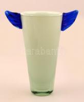 Älghults glasbruk szárnyas váza, több rétegű, jelzett, hibátlan, m:19 cm