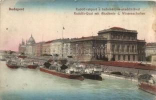 Budapest V. Rudolf rakpart, Tudományos akadémia, uszályok (fl)