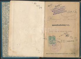 1902 Péksegéd munkakönyve a Budapesti Cukrászok és Mézeskalácsosok Ipartestülete pecsétjével és 30 f...