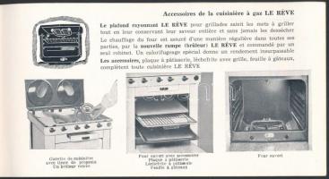 cca 1940 Francia nyelvű svájci gáztűzhely reklám katalógus fekete-fehér képekkel / Cuisinieres et re...