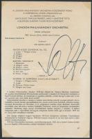 1983 Solti György (1912-1997) karmester aláírása budapesti fellépésének műsorlapján